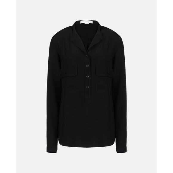 NWT STELLA MCCARTNEY Estelle Silk Shirt
($690) Black Sz IT 48/ US 12-14 - Picture 1 of 10